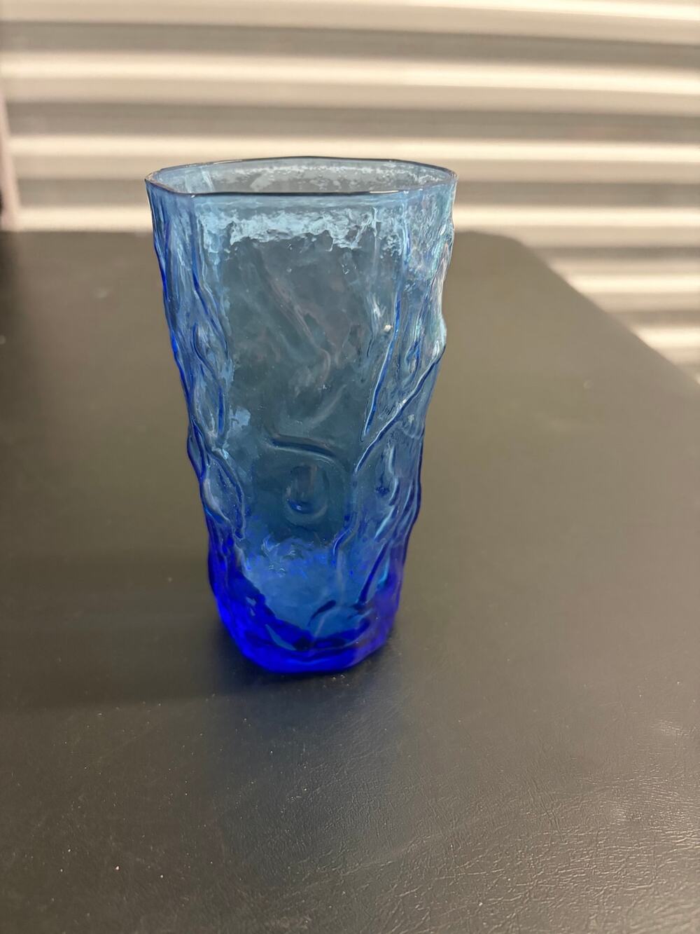 Crinkle Dark Blue 5 1/4” Juice Glass by Morgantown